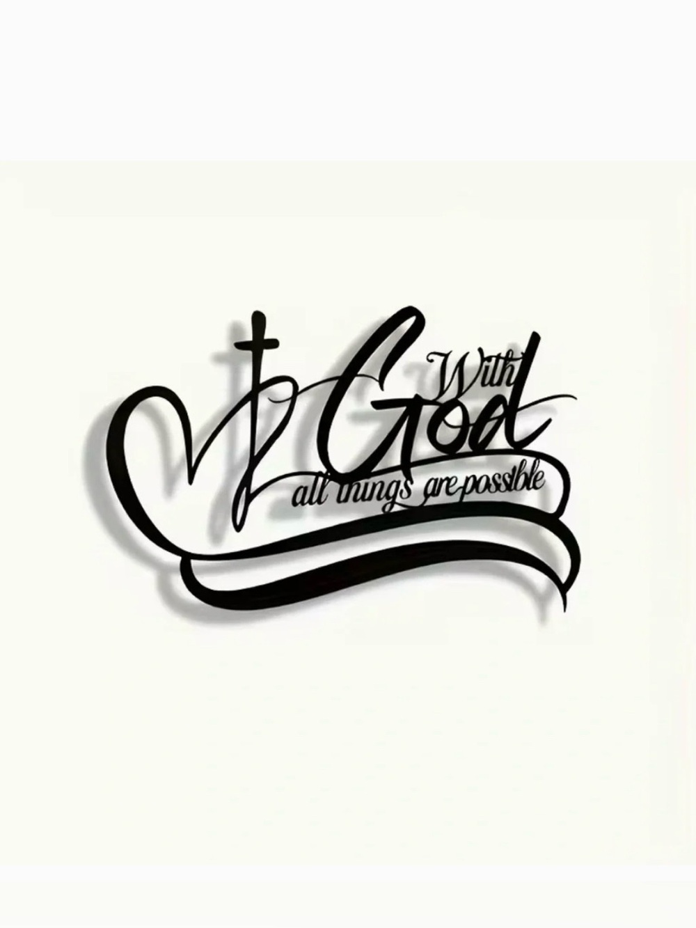 All Things Are Possible with God Black Iron Metal Wall Art New